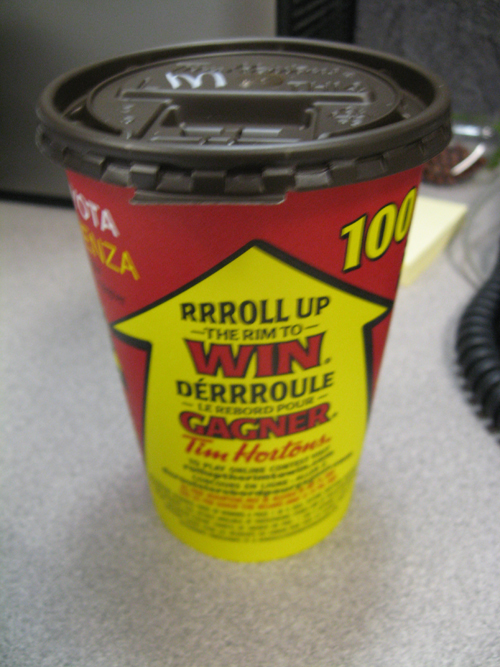 A sure sign of spring...Roll Up the Rim at Tim Hortons is here!