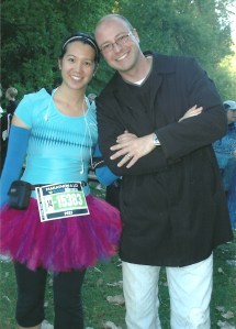 Dan and Mei before the Montreal half.