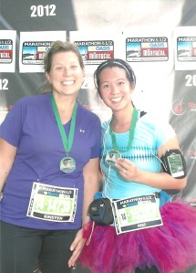 We did it! Kristen and I with our medals.