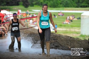 Nicola and I emerging from the mud pit. We look really impressed!