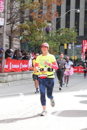 Mei heading towards the finish line.